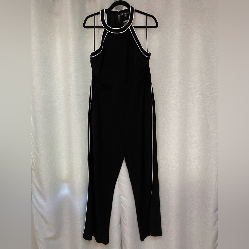 INC black jumpsuit with white pinstripe new w/tag size XL